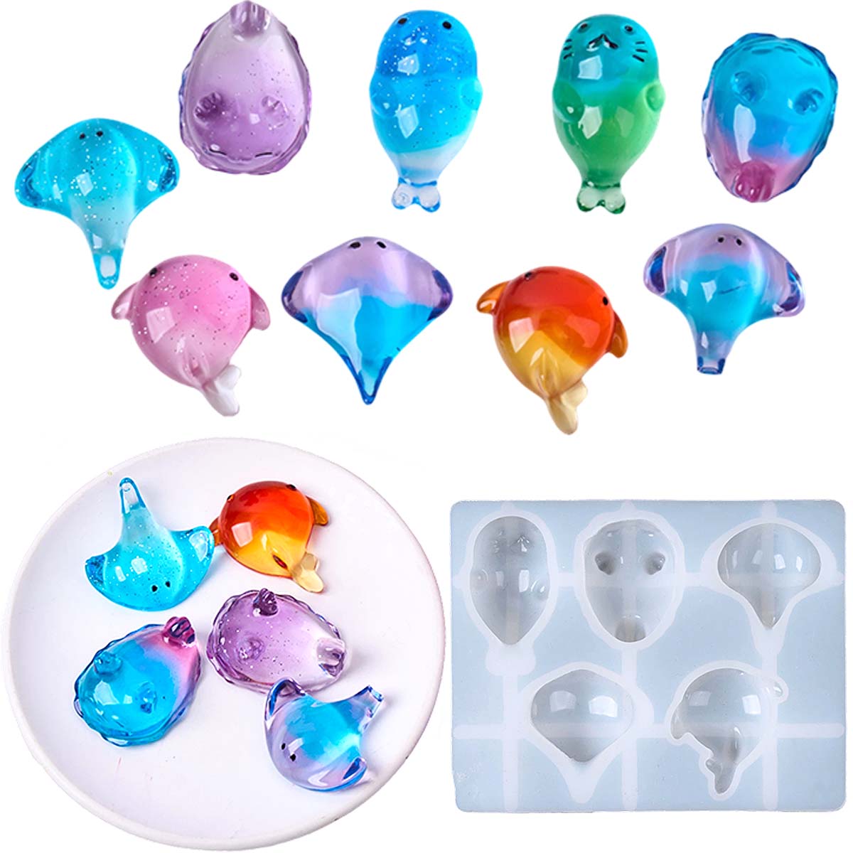 3D Healing Kawaii Manta Ray Wh - đánh giá và giá Resin Art Epoxy