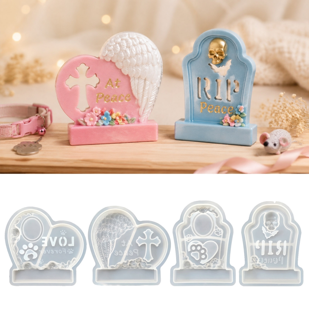 S0304 Heart-Shaped Tombstone M - đánh giá và giá Resin Art Mold