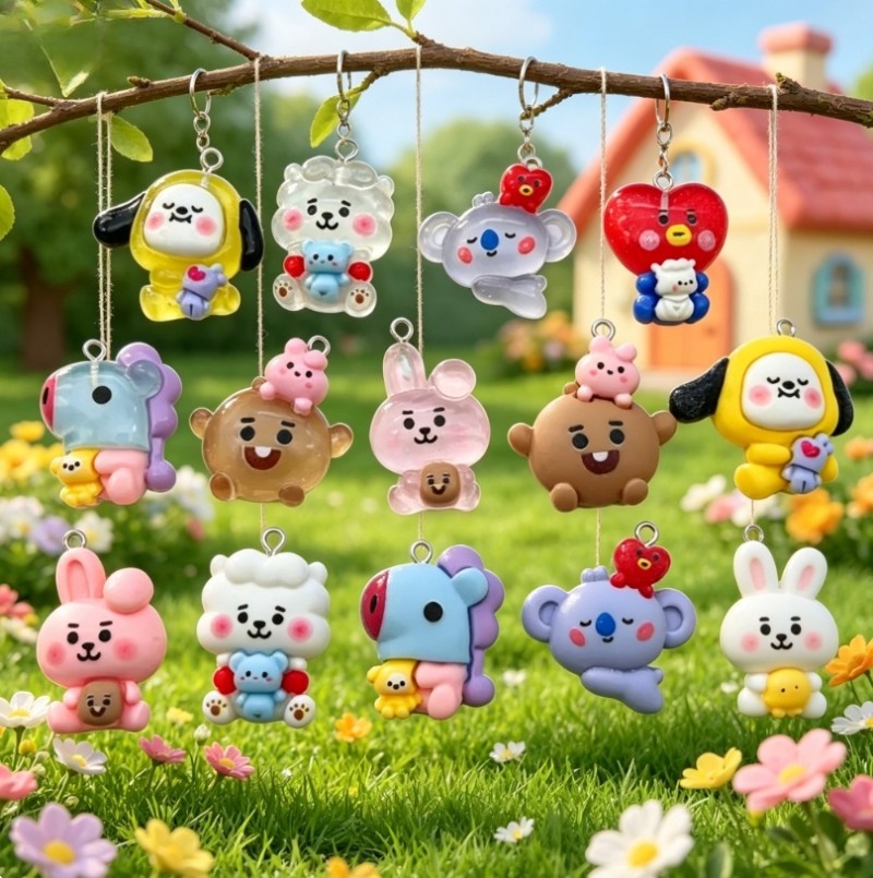 7pcs BT21 Resin Cartoon Charm  - đánh giá và giá Resin Art Supplies Near Me